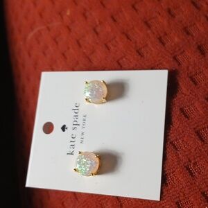 Kate Spade Gold and Iridescent Stone Earrings New